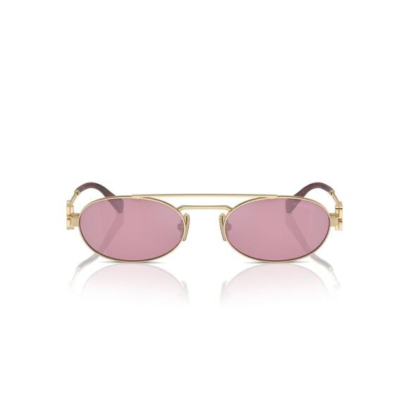 MIU MIU MU 54ZS ZVN50D Gold Pink Lens Oval Women Sunglasses AUTHENTIC main image 10